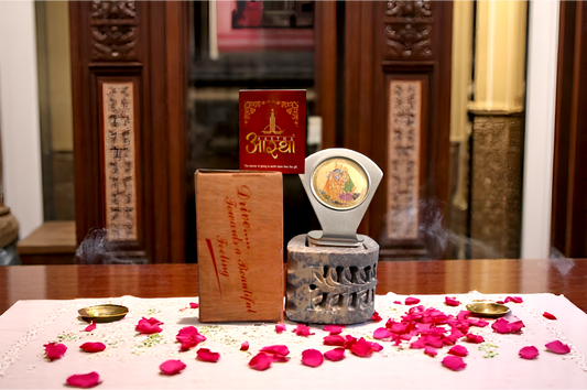 Metallic Radha Krishna Idol – Small