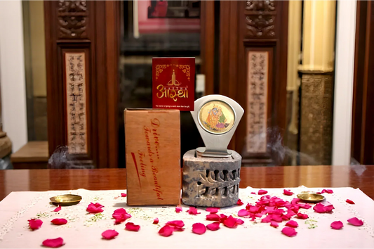 Metallic Radha Krishna Idol – Small