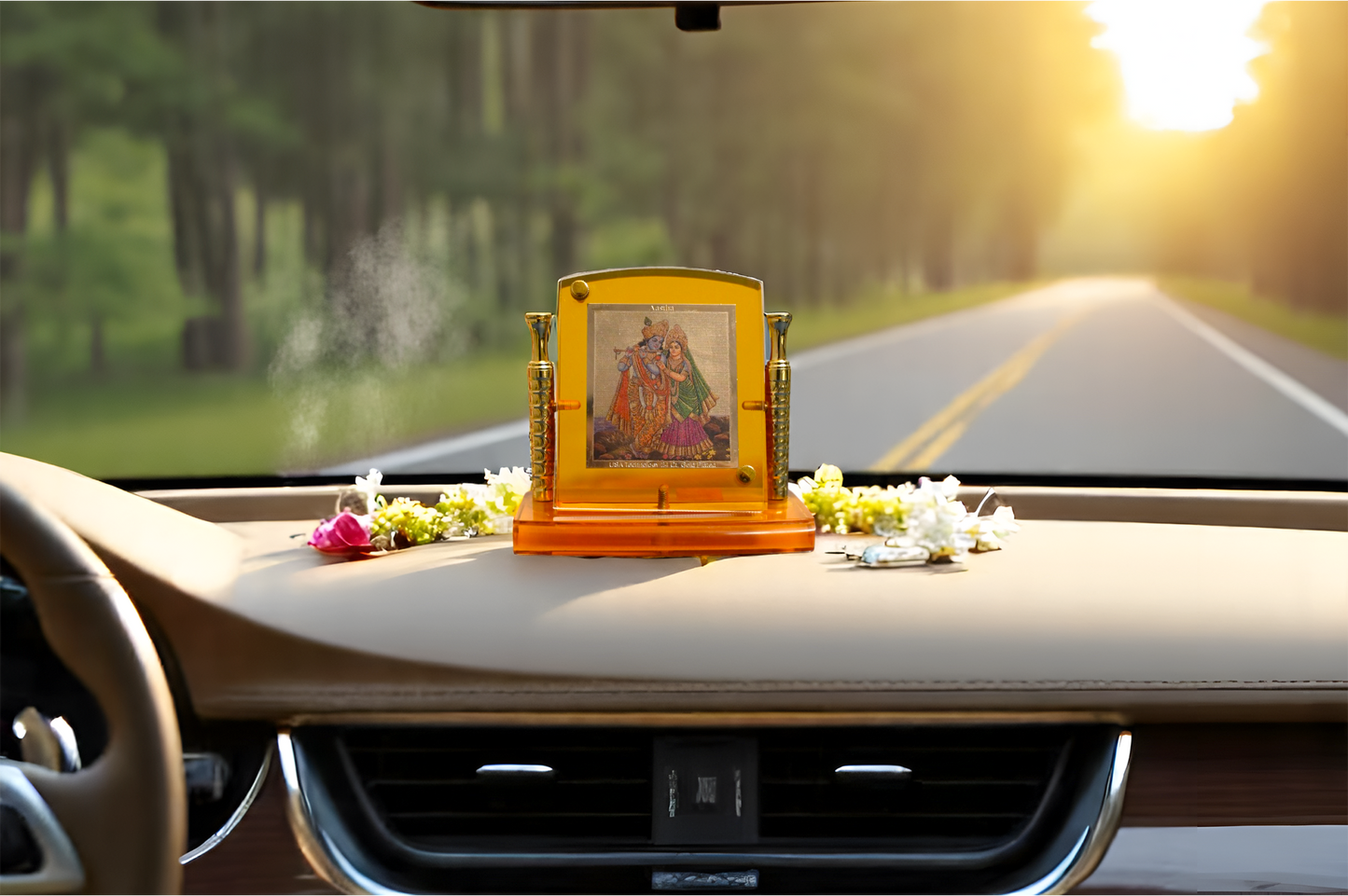 Golden Radha Krishna Idol – Small