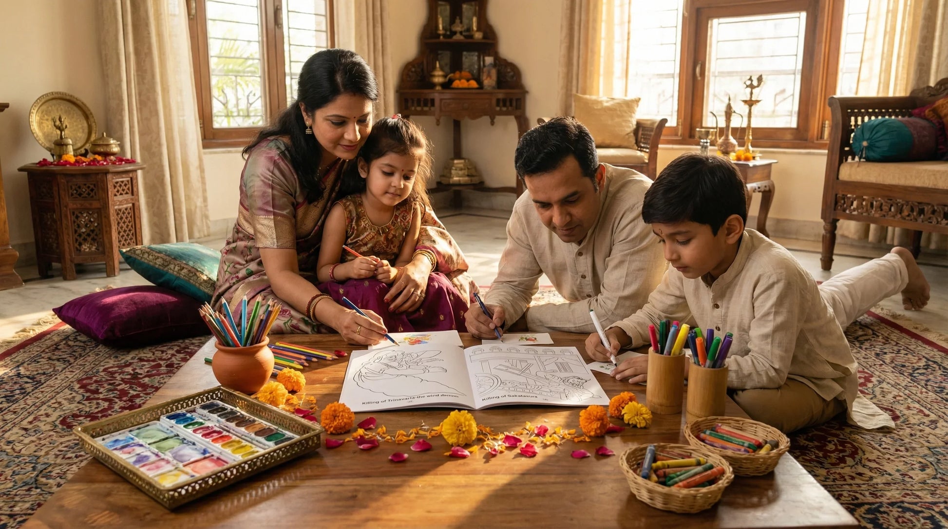 Radha Krishna Family | Colouring And Story Book