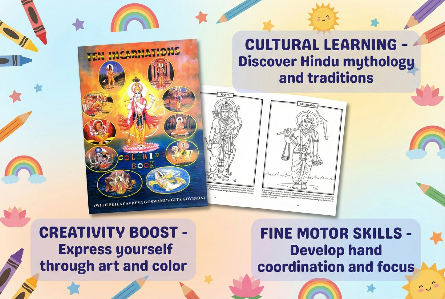 Ten Incarnations Coloring Book - English