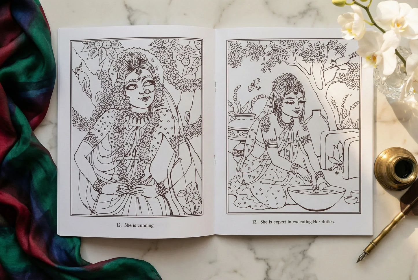 Srimati Radharani's Transcendental Qualities (Coloring Book)