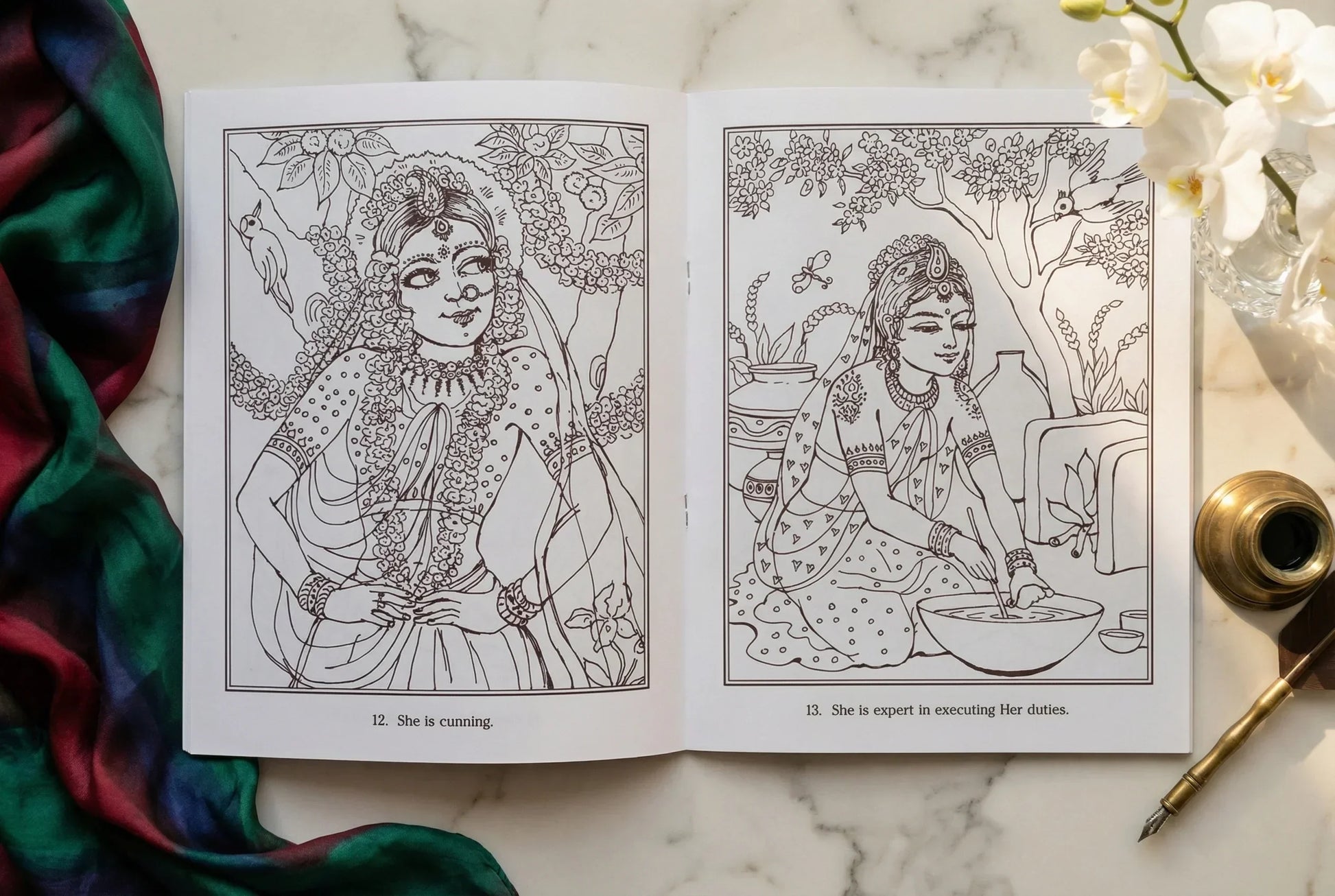 Srimati Radharani's Transcendental Qualities (Coloring Book)