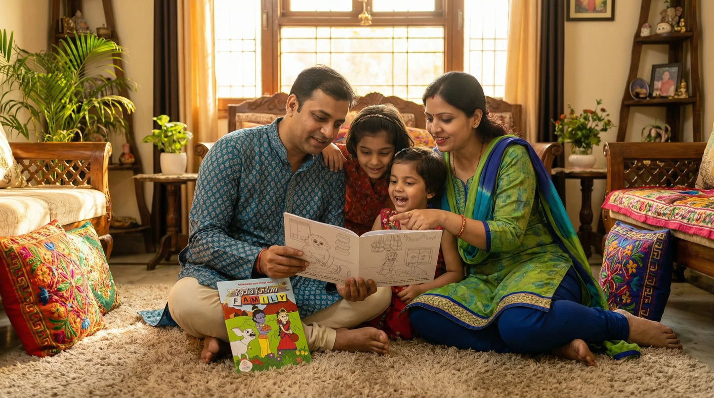Radha Krishna Family | Colouring And Story Book