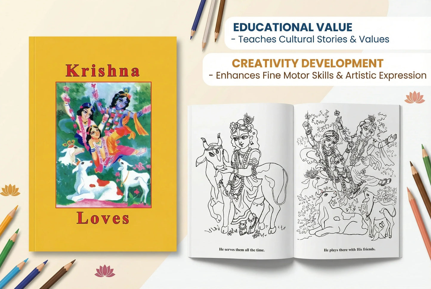 Krishna Loves Coloring Book