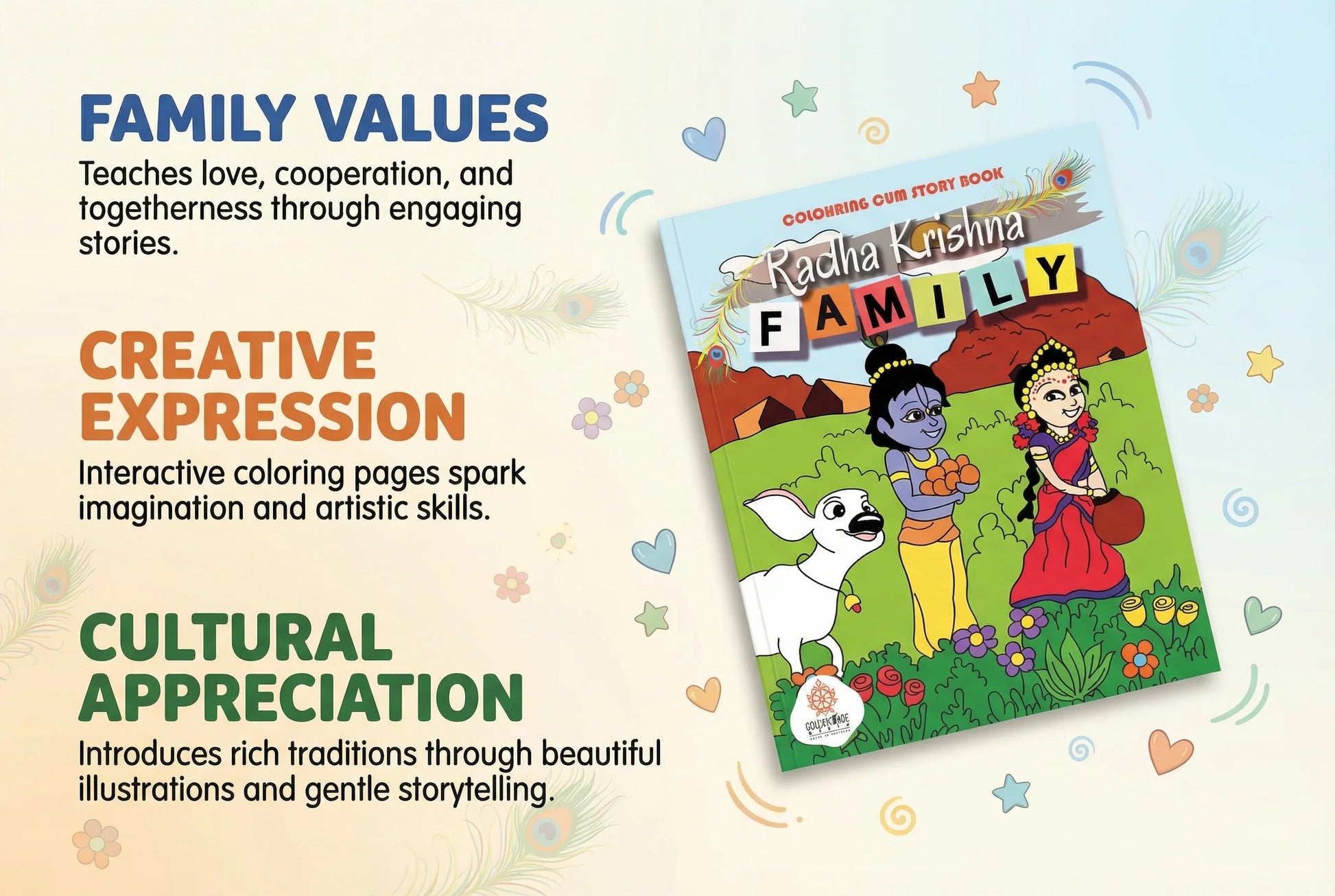 Radha Krishna Family | Colouring And Story Book